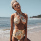 Floral Cross High Waist Bikini Set, bikini, VIVIMARKS