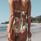 Floral Cross High Waist Bikini Set, bikini, VIVIMARKS