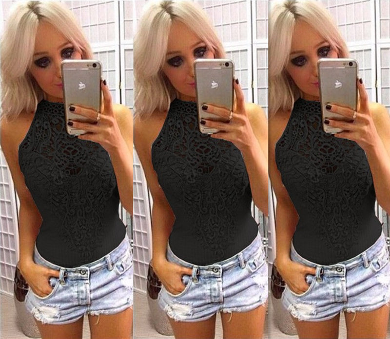 Lace Sleeveless Romper, romper, VIVIMARKS