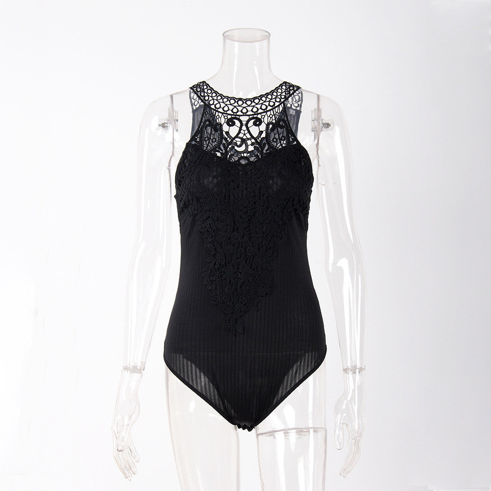 Lace Sleeveless Romper, romper, VIVIMARKS