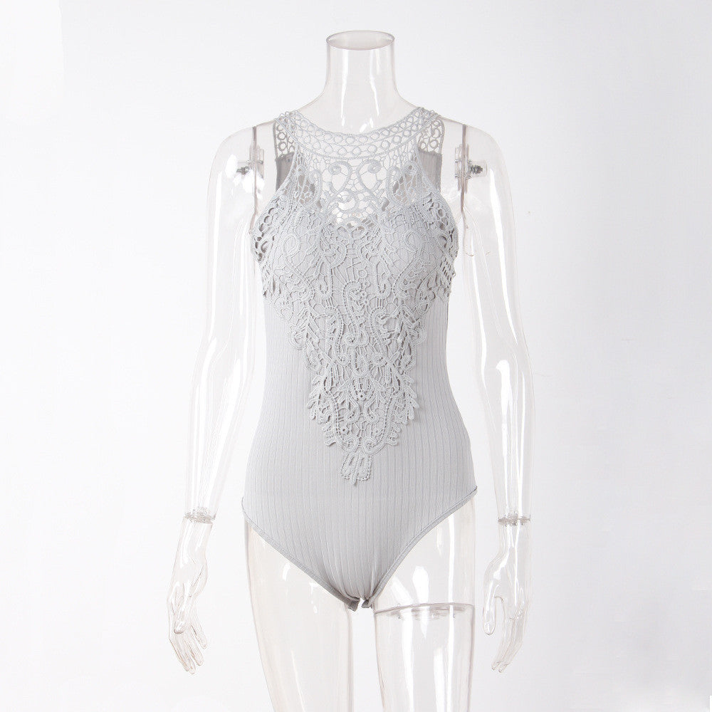 Lace Sleeveless Romper, romper, VIVIMARKS
