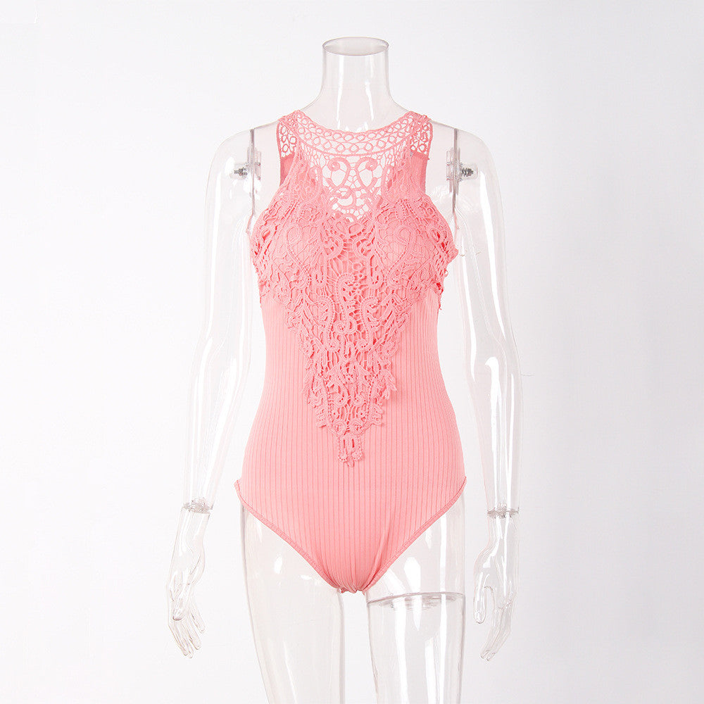 Lace Sleeveless Romper, romper, VIVIMARKS