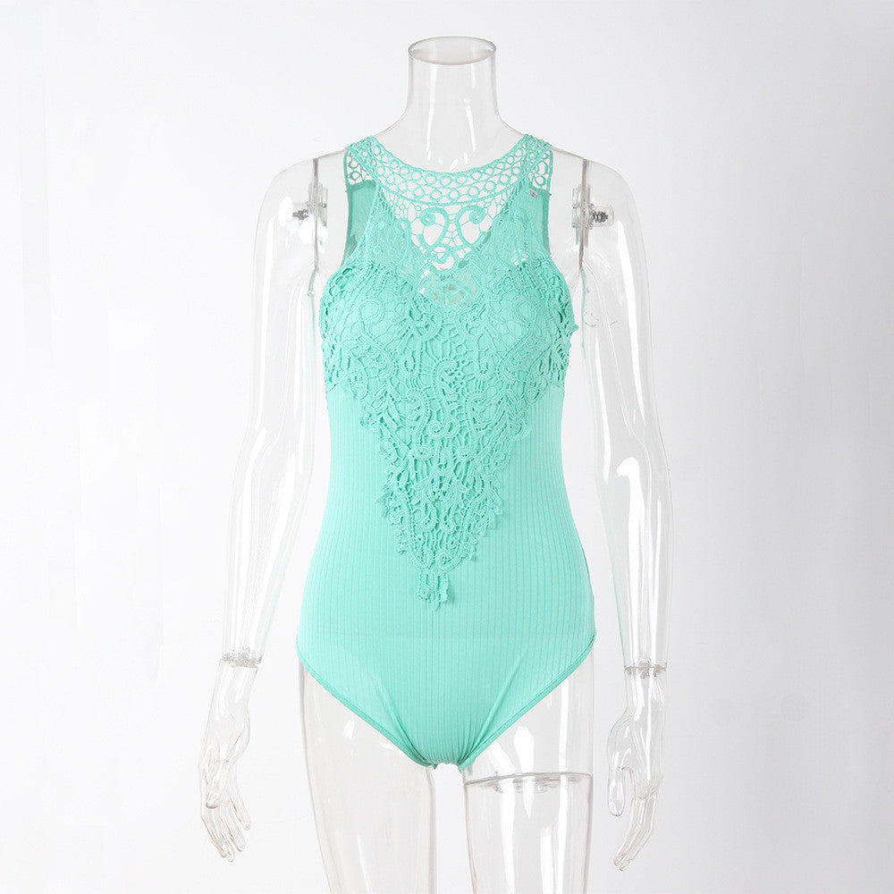 Lace Sleeveless Romper, romper, VIVIMARKS