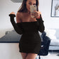 Off The Shoulder Knit Bodycon  Dress, dress, VIVIMARKS