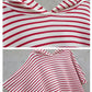 Stripe Hooded Short Sleeve Dress, dress, VIVIMARKS