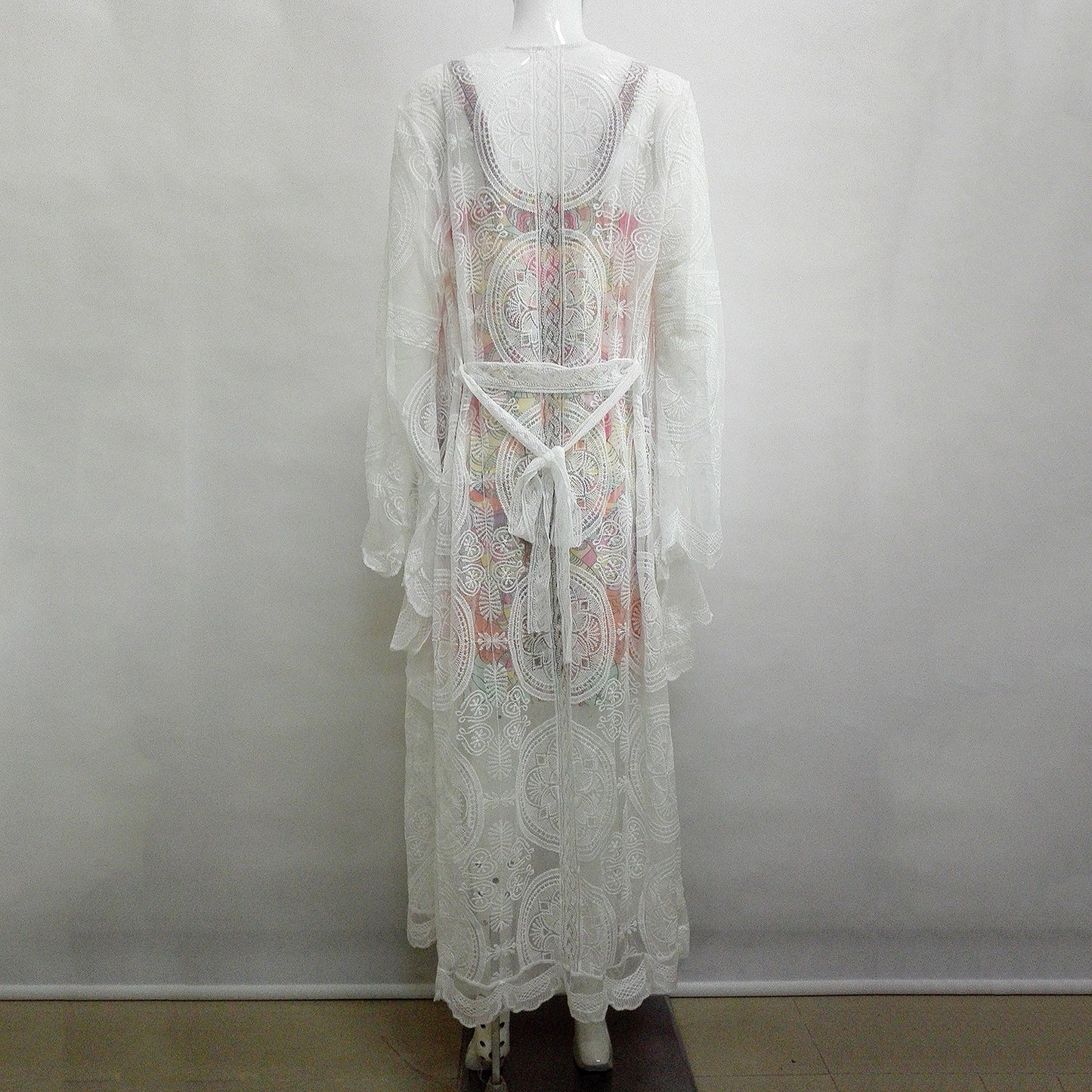 Beige Lace Long Cardigan, cardigan, VIVIMARKS
