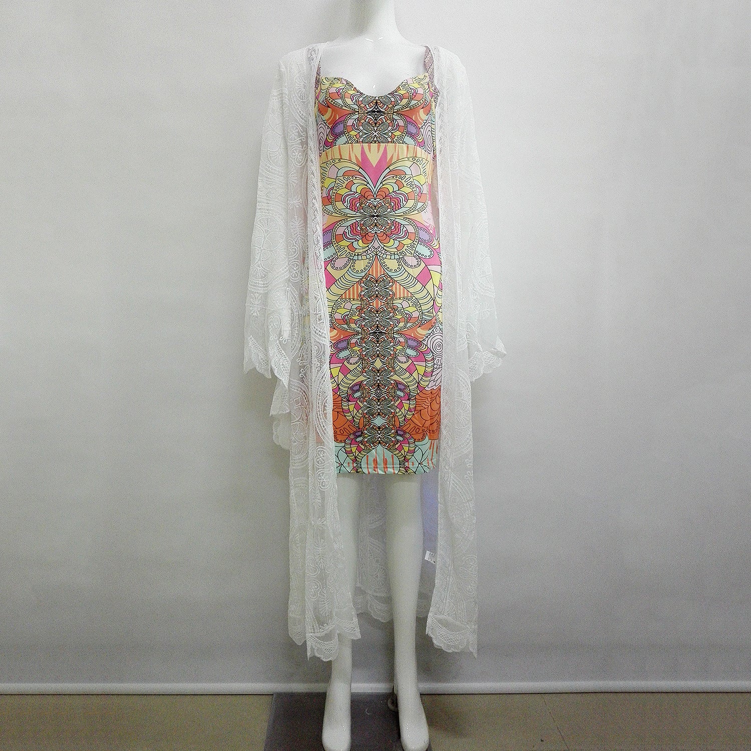 Beige Lace Long Cardigan, cardigan, VIVIMARKS