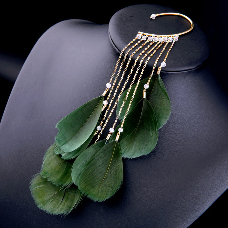 Green Feather Earrings, ACCESSORIES, VIVIMARKS