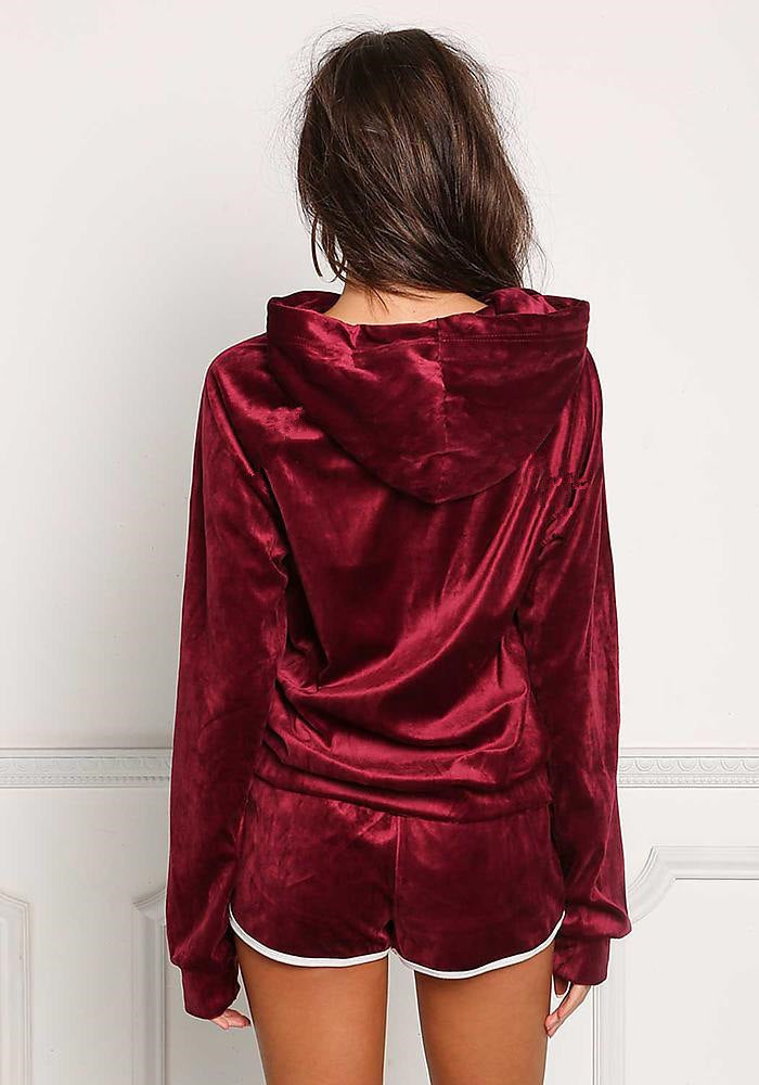 Casual Hoodie Sweatshirt And Shorts Two Pieces Set, two pieces, VIVIMARKS