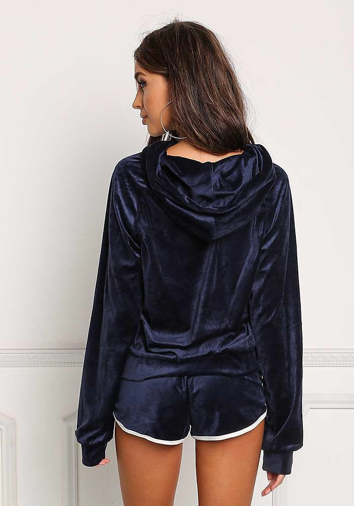 Casual Hoodie Sweatshirt And Shorts Two Pieces Set, two pieces, VIVIMARKS