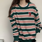 Striped casual round neck T-shirt top