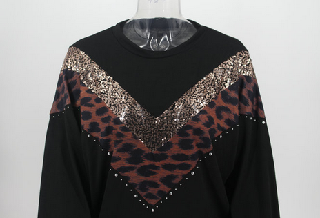 Sequins Splicing Top