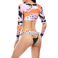 Leopard Print Long Sleeve Bikini Set
