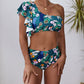 One Shoulder Floral Bikini Set
