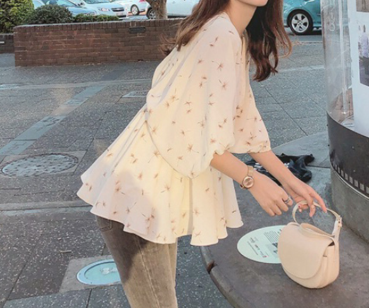Floral V Neck Top