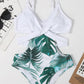 Leaves Print One Piece Swimsuit