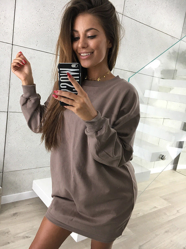 Casual Sweatshirt Dress, , VIVIMARKS