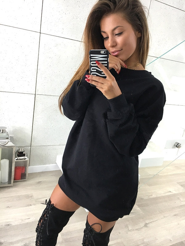 Casual Sweatshirt Dress, , VIVIMARKS