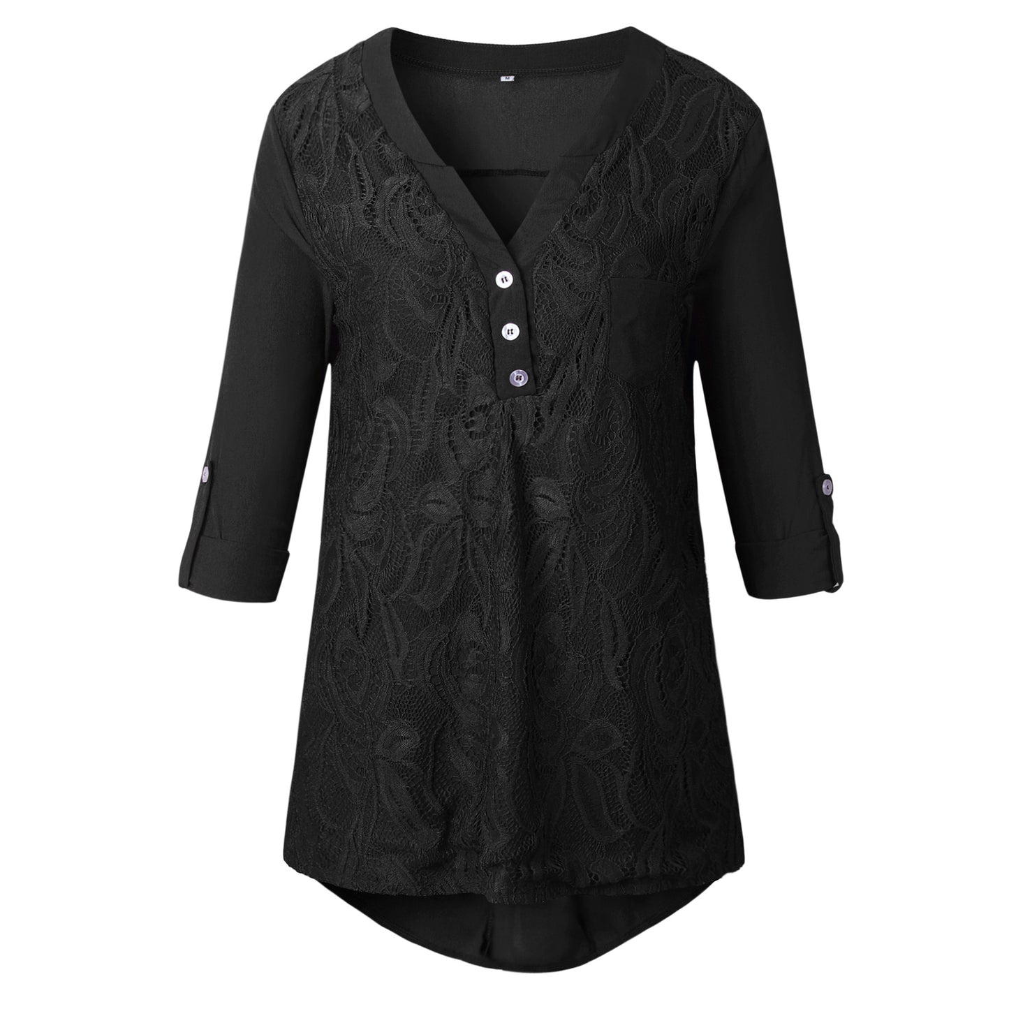 Lace V Neck Chiffon Top, top, VIVIMARKS