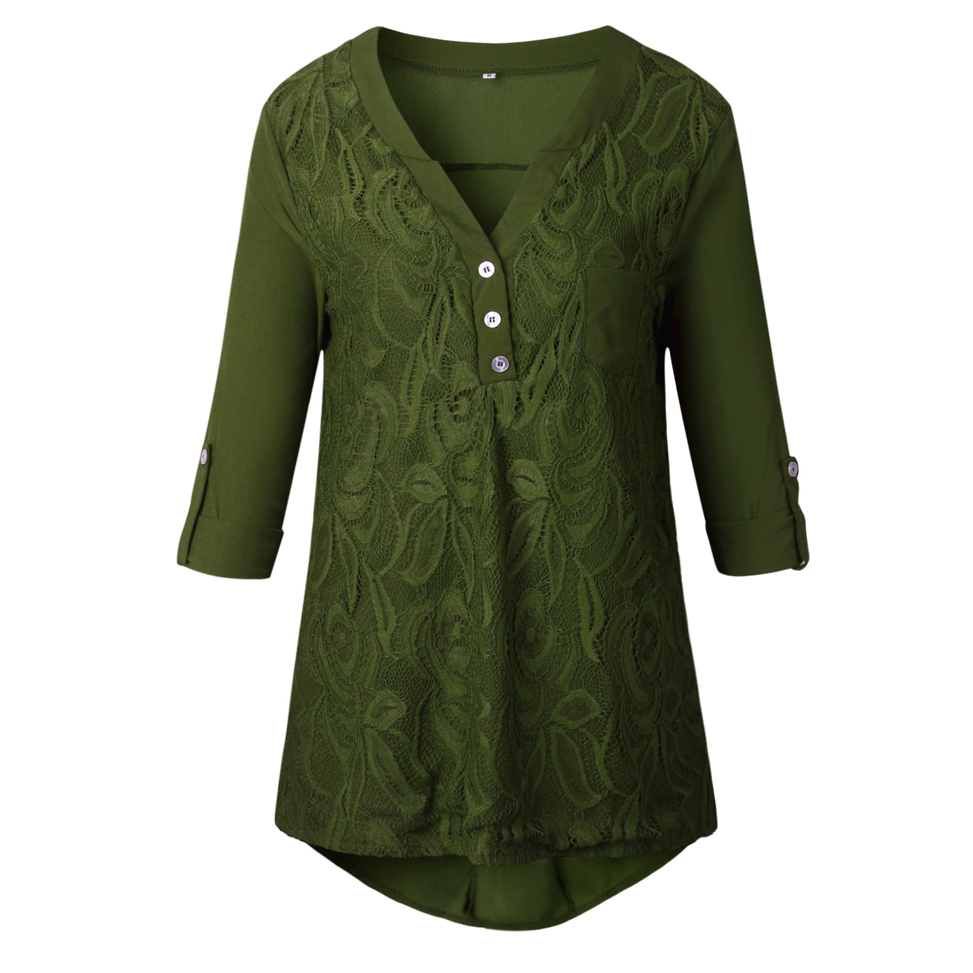 Lace V Neck Chiffon Top, top, VIVIMARKS