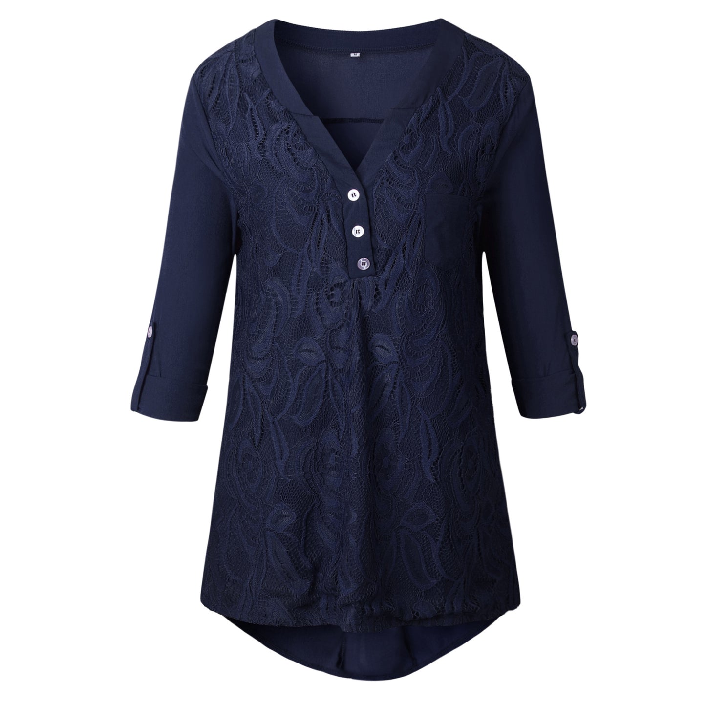 Lace V Neck Chiffon Top, top, VIVIMARKS