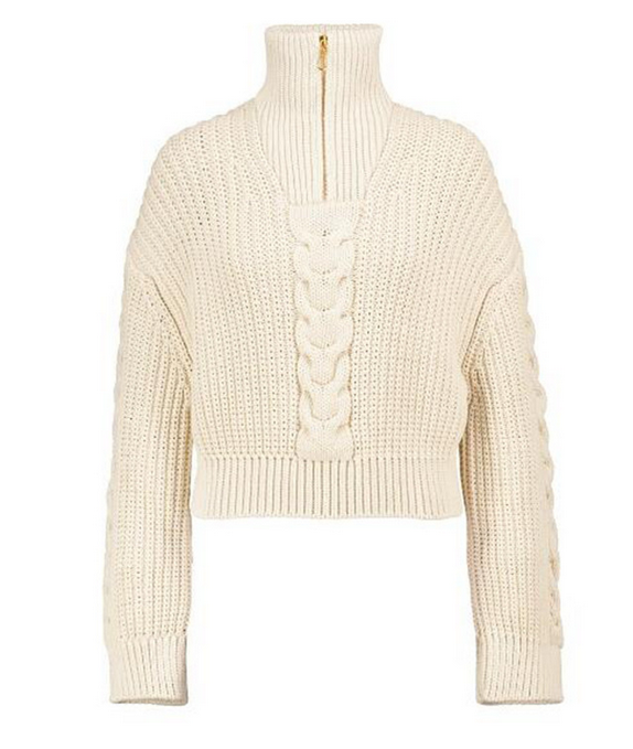 Stand-up collar zipper pullover sweater