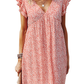 V Neck Floral Chiffon Dress
