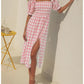 Checked Print Slit Dress