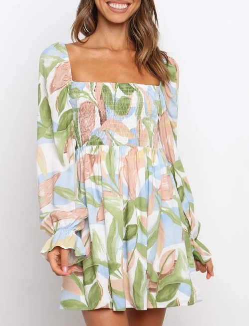 Leaves Print Dress