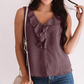 Ruffles V Neck Chiffon Top