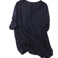 Casual V Neck High Low Top