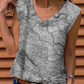Map Pattern Sleeveless Top