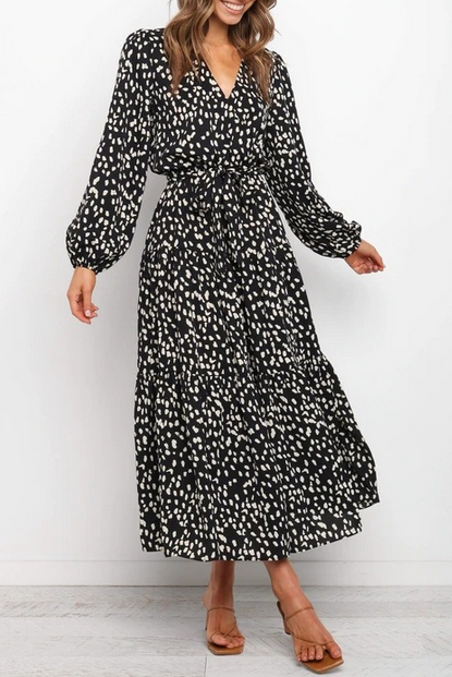 Leopard print Long Sleeve Dress