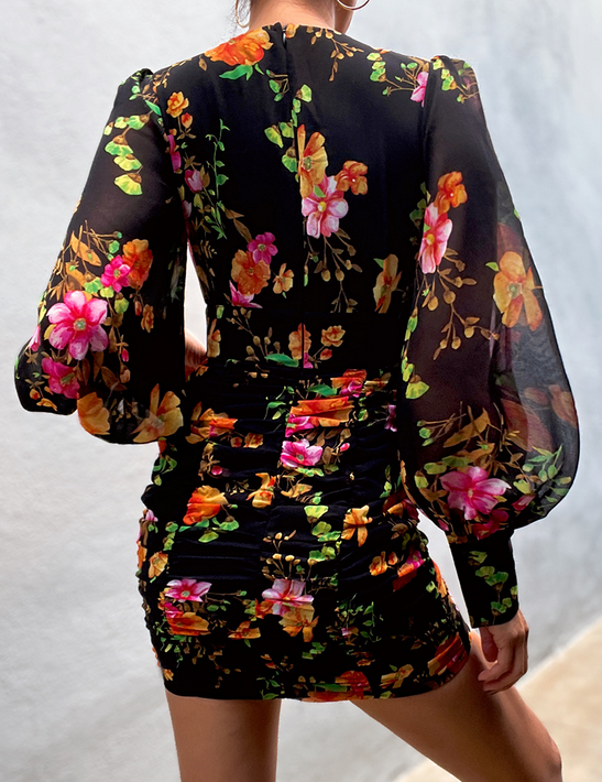 Puff sleeve Floral Dress