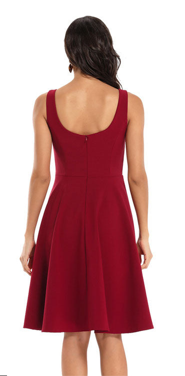 Solid Color Sleeveless Dress
