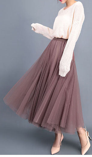 High Waist Grenadine Skirt