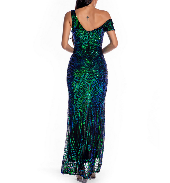 Off The Shoulder Slit Dress