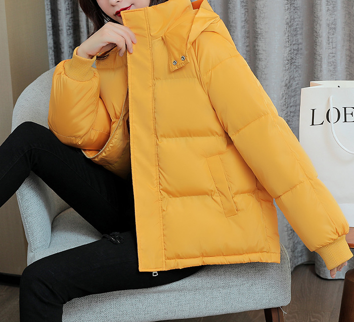 Hooded casual down cotton jacket