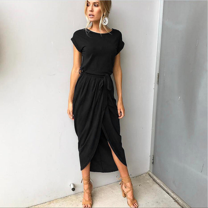Casual Short Sleeve Irregular Dress, dress, VIVIMARKS
