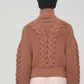 Stand-up collar zipper pullover sweater