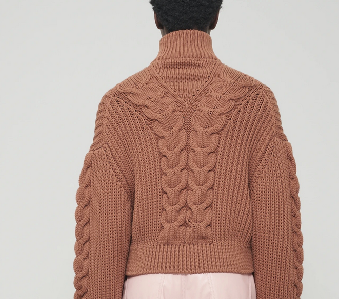 Stand-up collar zipper pullover sweater