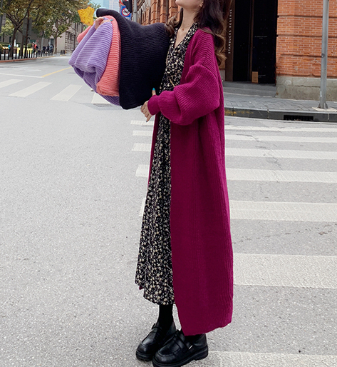 Casual Knit Long Cardigan