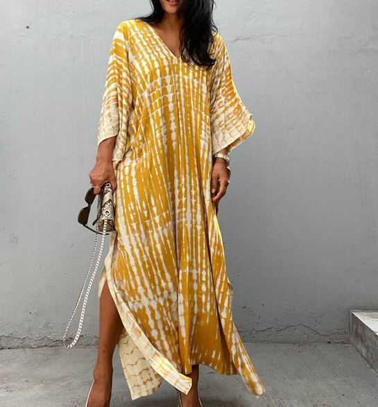 Colorful Slit Cover Up
