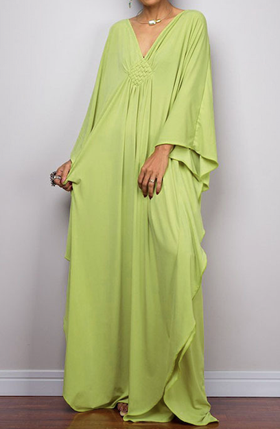 V Neck Maxi Cover Up