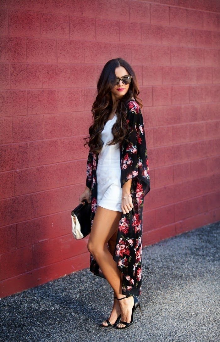 Floral Long Chiffon Overall, cardigan, VIVIMARKS