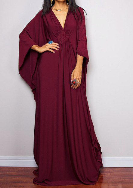V Neck Maxi Cover Up
