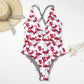 Flamingo Print One Piece Swimwear, bikini, VIVIMARKS