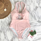 Pink Cut Out One Piece Swimsuit