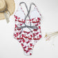 Flamingo Print One Piece Swimwear, bikini, VIVIMARKS