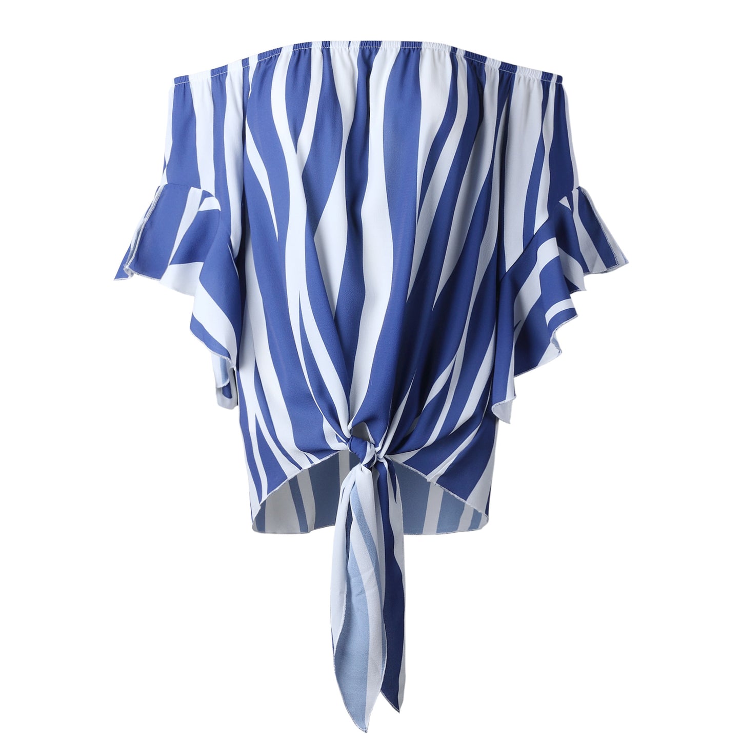 Stripe Off The Shoulder Chiffon Top